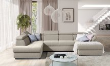 Ararip corner sofa bed 341 cm U-shaped with adjustable headrests (Fabric: Element 17, Side: Left)