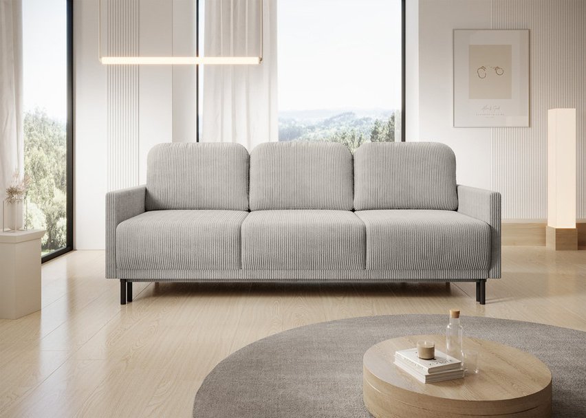 Three-seater sofa bed Hamiel with storage Poso 100 corduroy