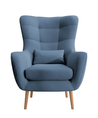 Vence Castel 74 wing chair, velvet, easy-to-clean beech legs