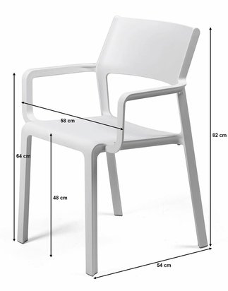 Trill Nardi garden chair with armrests made of certified gray material