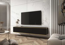 Mucalma TV cabinet 175 cm black with gold inserts RTV175CZ