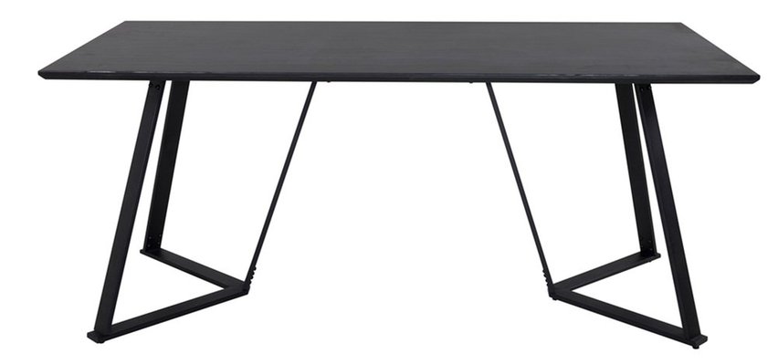 Calinia black dining table on metal legs