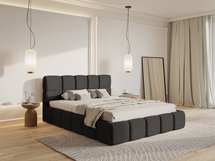 Upholstered bed 160x200 cm Cloudy with storage, graphite Toronto 16