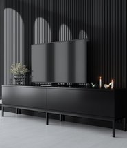 Ferrostis TV cabinet on metal legs, black