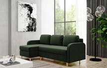 Corner sofa with sleeping function Parcully L-shaped with container universal Kronos 14 velour