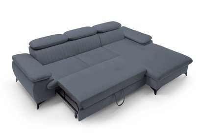 Corner sofa with sleeping function Furie L-shaped (Fabric: Matt Velvet 93, Side: Right)