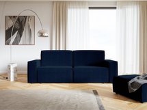 Copertino three-seater sofa bed, navy blue, hydrophobic velvet