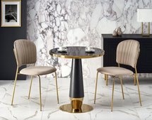 Trantivers round table diameter 59 cm black marble/gold