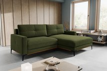 Corner sofa with sleeping function Sabbino L-shaped with storage Curio 39 hydrophobic chenille left-sided