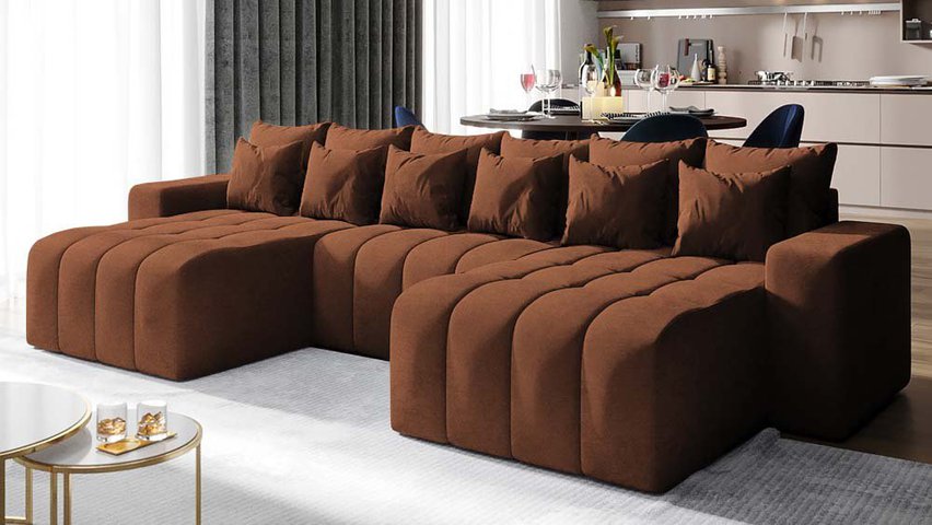 Corner sofa with sleeping function Batilo U (Fabric: Salvador 15)