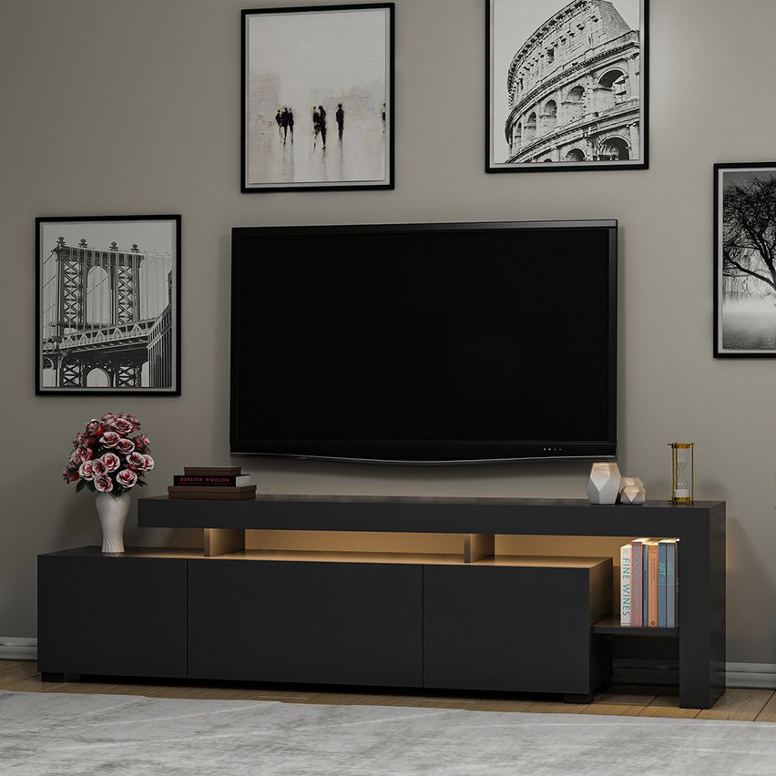 Belzov TV cabinet with LED lighting 192 cm anthracite