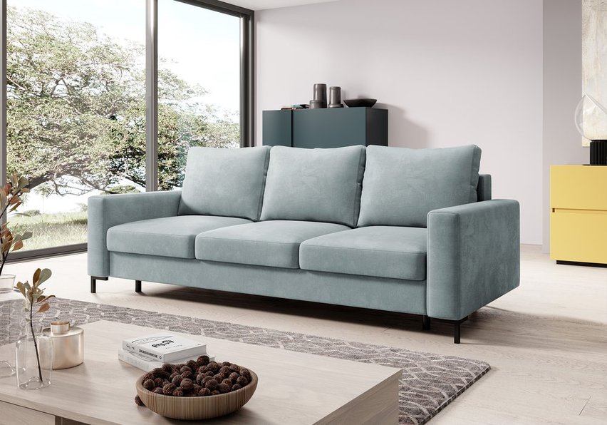 Mokpeo three-seater sofa bed with storage (Fabric: Cloud 80)