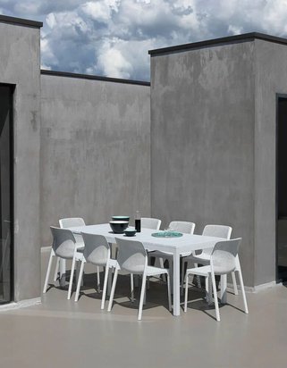 Rio Nardi extendable garden table 140-210x85 cm made of certified white material