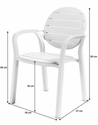 Palma Nardi garden chair made of certified white material