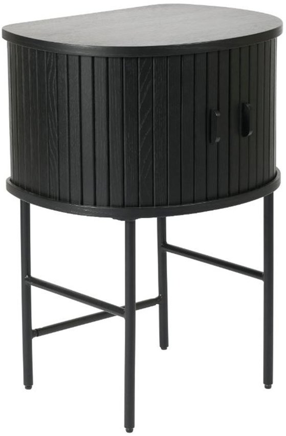 Table de chevet Gativel 50x70 cm lamelles chêne noir