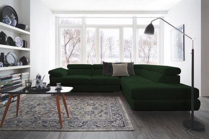 Corner sofa with sleeping function Zarano (Fabric: Element 12, Side: Left)