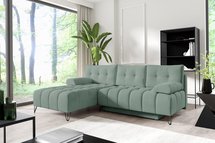 Bareli L-shaped Amon 27 corner sofa bed with storage, hydrophobic velvet, left-hand side