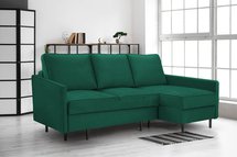 Corner sofa with sleeping function Rosilli L-shaped with container right side Monolith 37