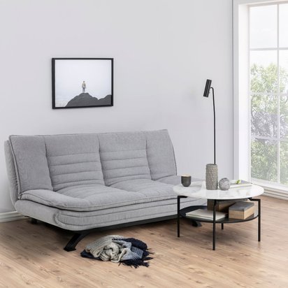 Fridoa sofa 196 cm light gray on black legs