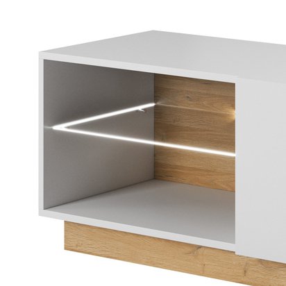 TV cabinet Skoky 187 cm oak with white (LED)