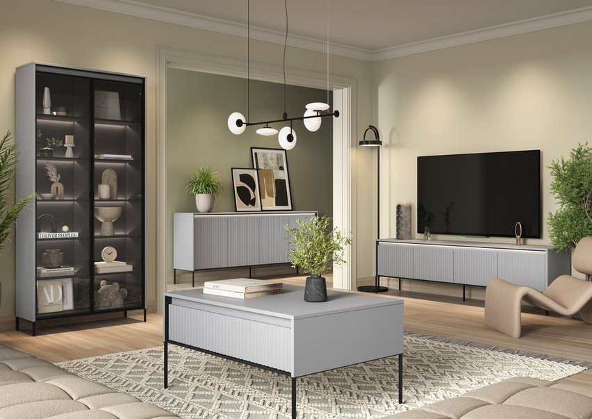 (NEW VERSION) Trend TV Cabinet 167 cm with LED Gray