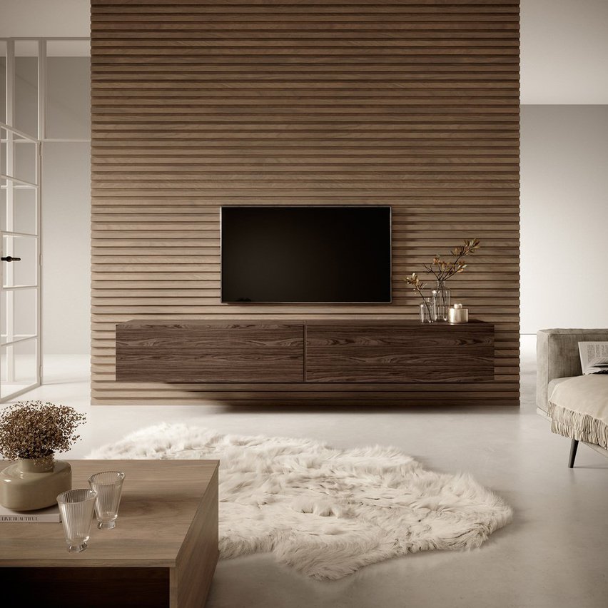 Bisira TV cabinet 200 cm Walnut