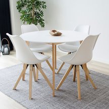 Bignus table, diameter 105 cm, on a wooden base