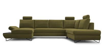 Lazaro U-shaped corner sofa bed with storage (Fabric: Salvador 08, Side: Left)