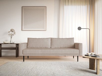 Hidalo taupe three-seater sofa