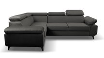 Corner sofa with sleeping function Beraus Castel 93 in hydrophobic velvet fabric, left-hand side