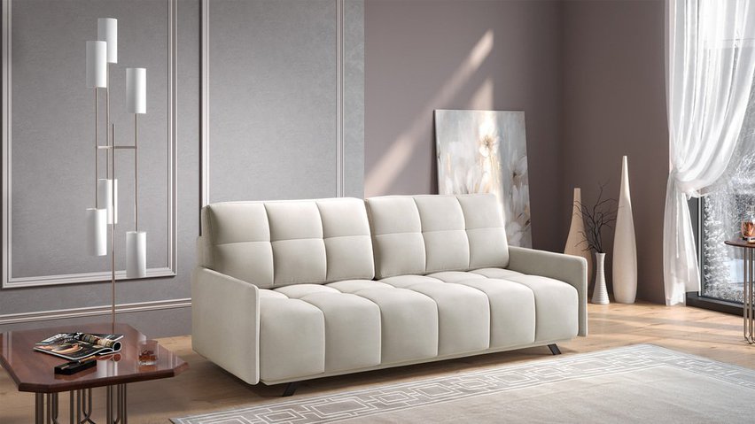 Three-seater sofa bed Bulbeno with storage Letto 03 easy-clean velvet