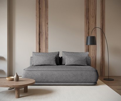 Leanno three-seater sofa with Loop 18 boucle container