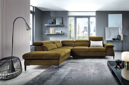 Naverro L-shaped corner sofa bed (Fabric: Monolith 38, Side: Left)