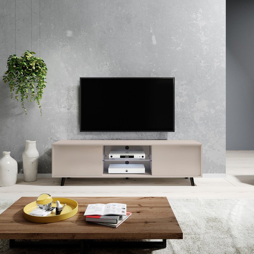 Lefyr TV cabinet 140 cm Gray beige