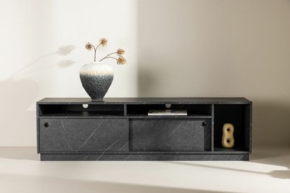 Sacruzy TV cabinet 180x50 cm black