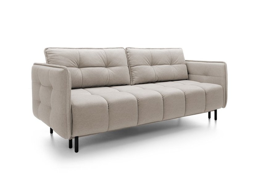 Portosello three-seater sofa bed with storage (Fabric: Castel 80, Legs: Black)