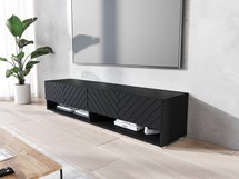 Wander TV cabinet 140 cm black graphite/black herringbone