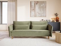 Three-seater sofa Ummo Magic Velvet 2243 with a container, hydrophobic fabric, velor, gold legs