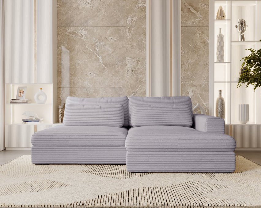 Corner sofa with sleeping function Lemmu L-shaped Tilia 86 right-hand side