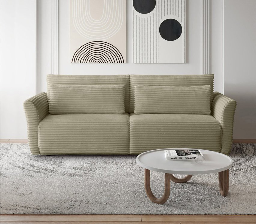 Three-seater sofa bed Empewo with storage Tilia 08 corduroy