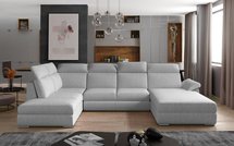 Corner sofa with sleeping function Rablisa U (Fabric: Grande 81, Side: Right)