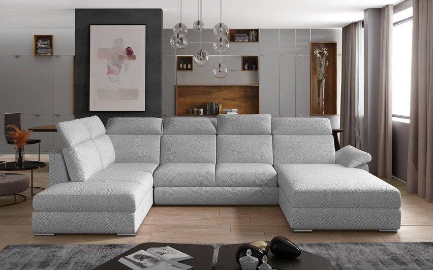 Corner sofa with sleeping function Rablisa U (Fabric: Grande 81, Side: Right)