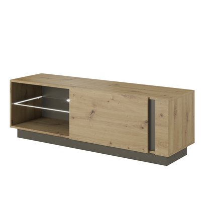 TV cabinet Skoky 138 cm oak with graphite (LED)