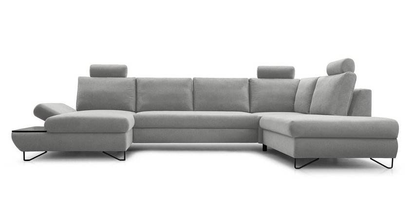 Lazaro U-shaped corner sofa bed with storage (Fabric: Salvador 17, Side: Left)