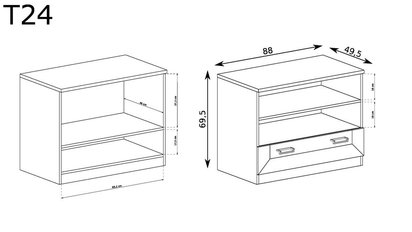 Tymbaroth TV cabinet 88 cm (Lefkas Oak)