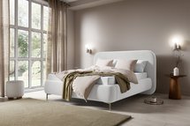 Upholstered bed 160x200 cm Monno Castel 04 metal frame easy-to-clean velvet gold legs