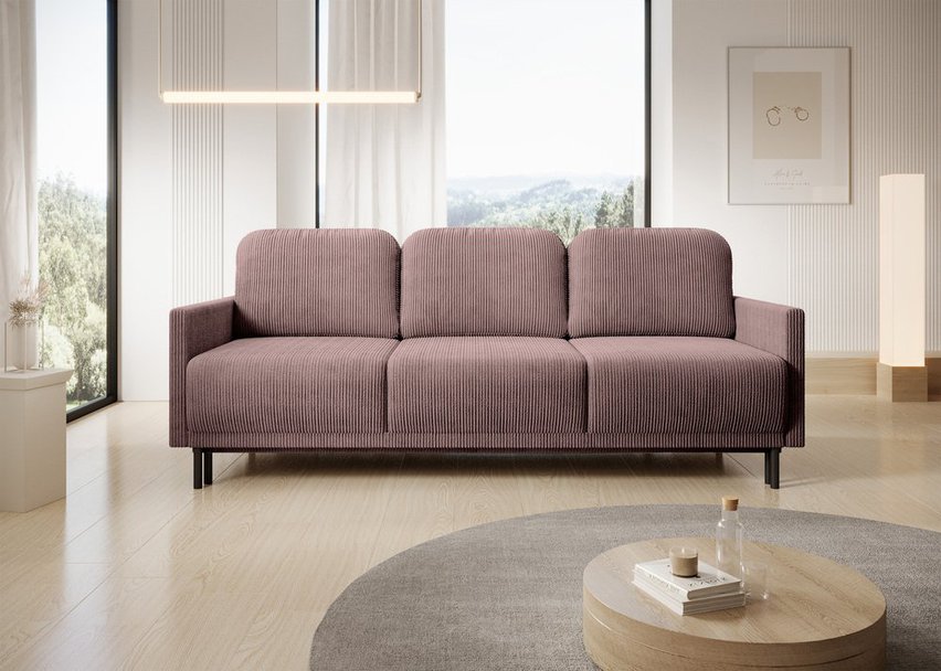 Three-seater sofa bed Hamiel with storage Poso 27 corduroy