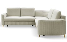 Corner sofa with sleeping function Pantano L-shaped with container (Fabric: Castel 03, Side: Right)