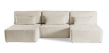 Corner sofa with sleeping function Moduliano U-shaped with container universal beige boucle