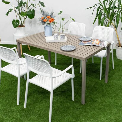 Cube Nardi garden table 140x80 cm made of certified brown material